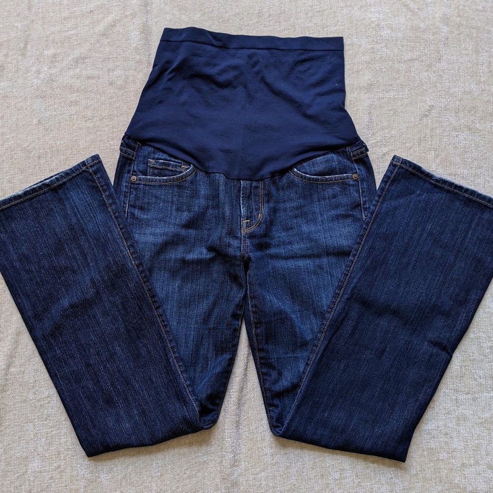 Citizens of Humanity Pea in the Pod Dark Wash Denim Bootcut Maternity Jeans - 29 - Picture 2 of 12